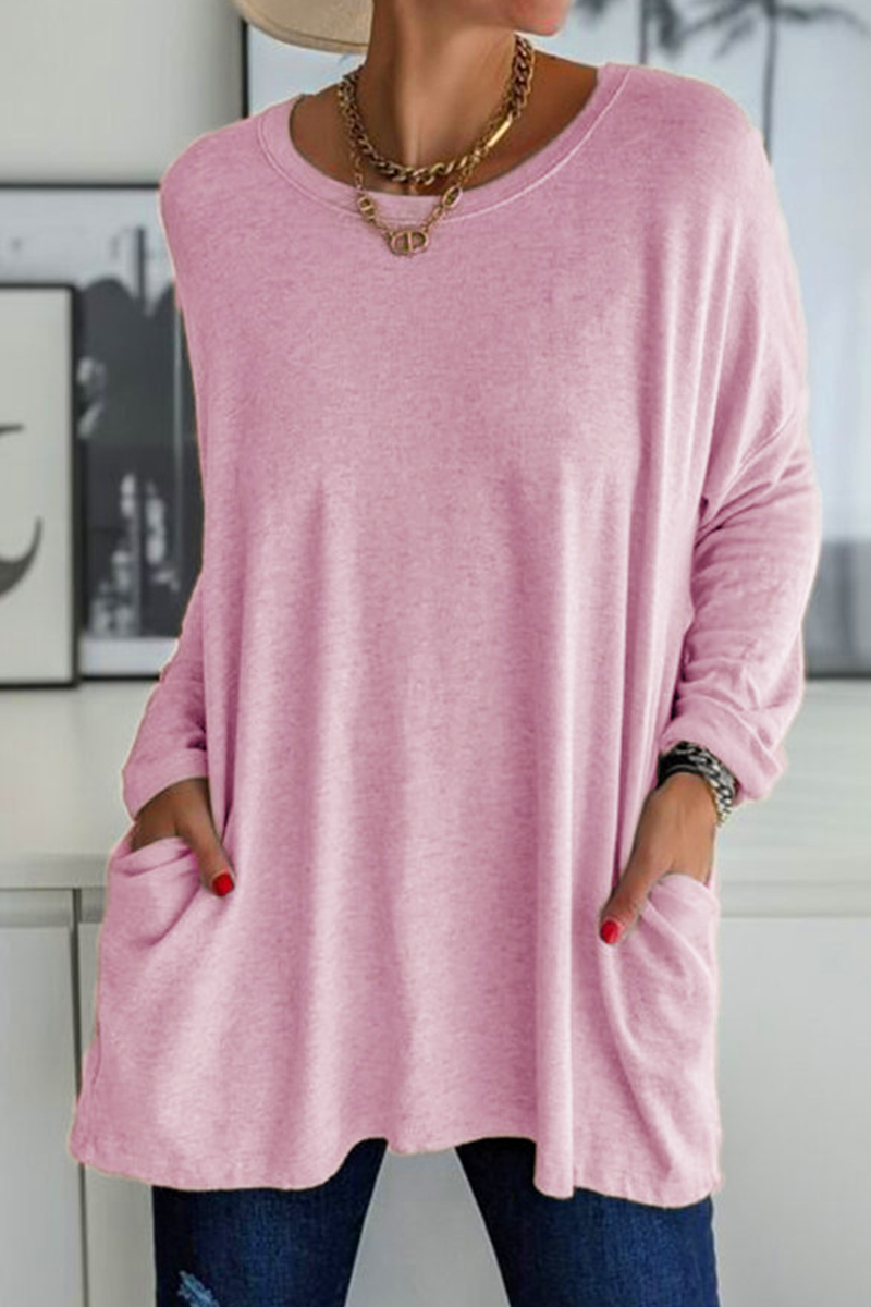 Elegante T-shirt da donna a maniche lunghe con colletto elegante per un look unico