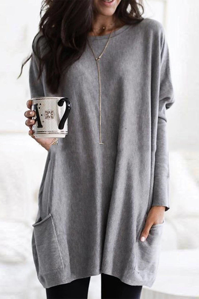 T-shirt da donna con colletto e tasche - stile elegante e confortevole per tutti i giorni
