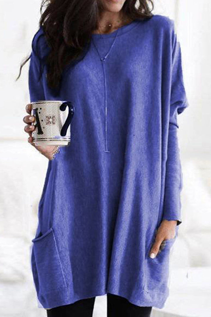 T-shirt da donna con colletto e tasche - stile elegante e confortevole per tutti i giorni