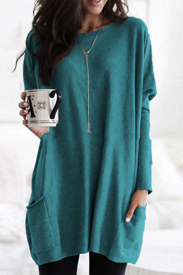 T-shirt da donna con colletto e tasche - stile elegante e confortevole per tutti i giorni