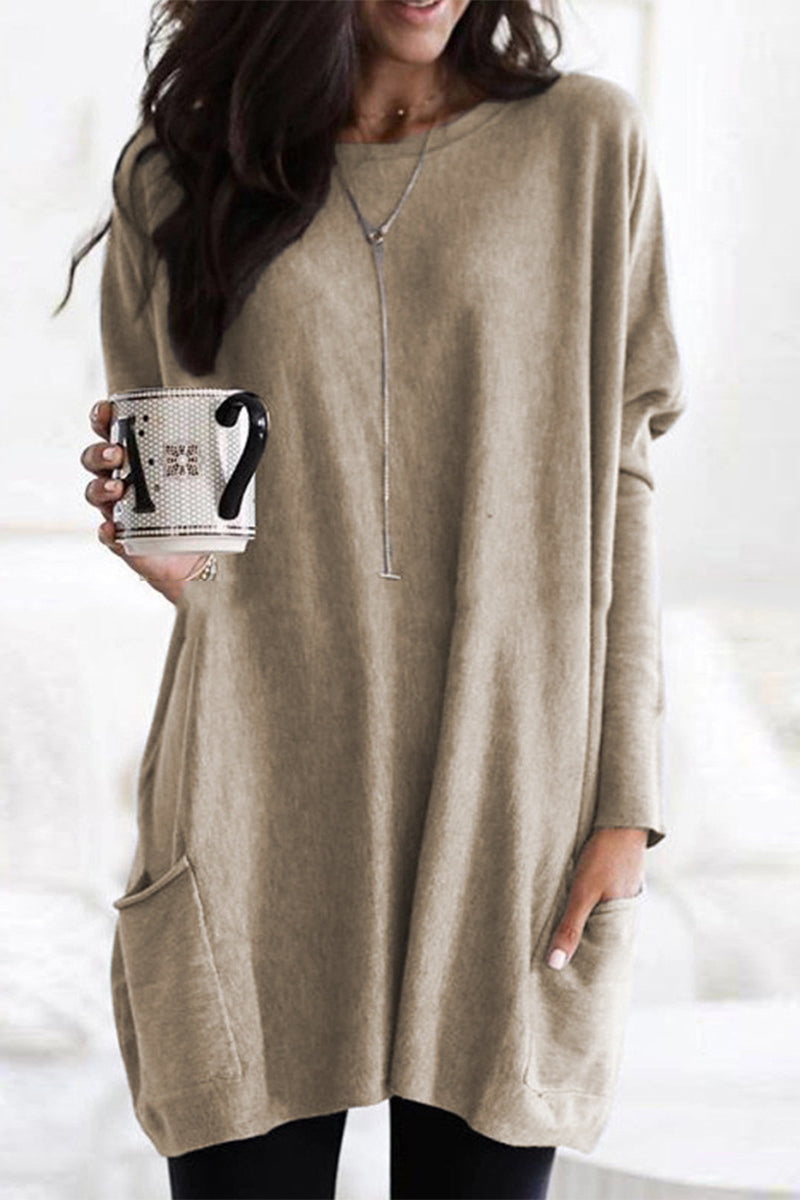T-shirt da donna con colletto e tasche - stile elegante e confortevole per tutti i giorni