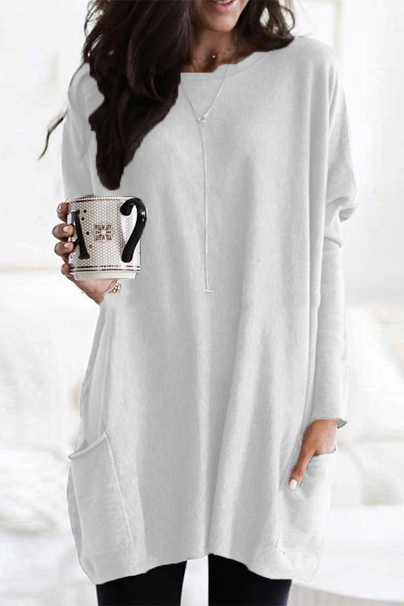 T-shirt da donna con colletto e tasche - stile elegante e confortevole per tutti i giorni