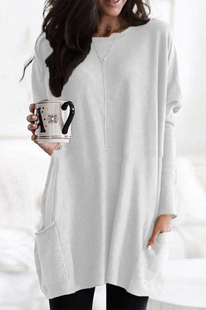 T-shirt da donna con colletto e tasche - stile elegante e confortevole per tutti i giorni