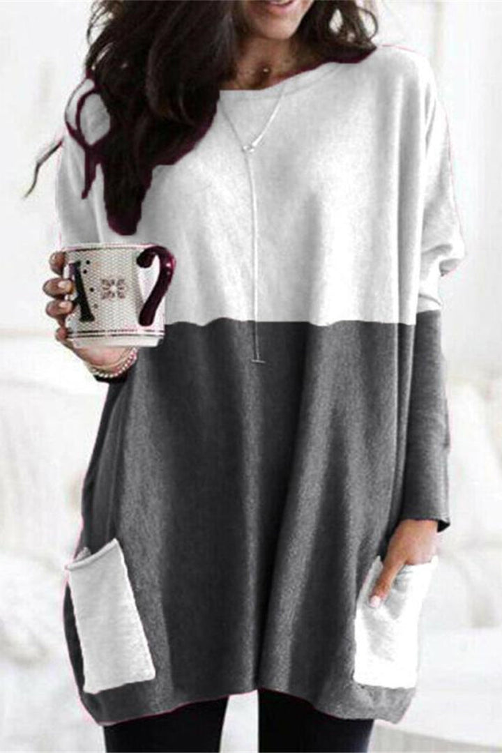 T-shirt da donna con colletto e tasche - stile elegante e confortevole per tutti i giorni