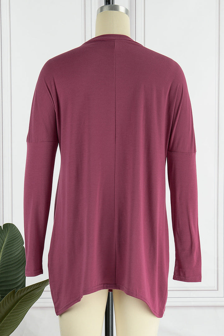 Elegante T-shirt da donna a maniche lunghe con colletto elegante per un look unico