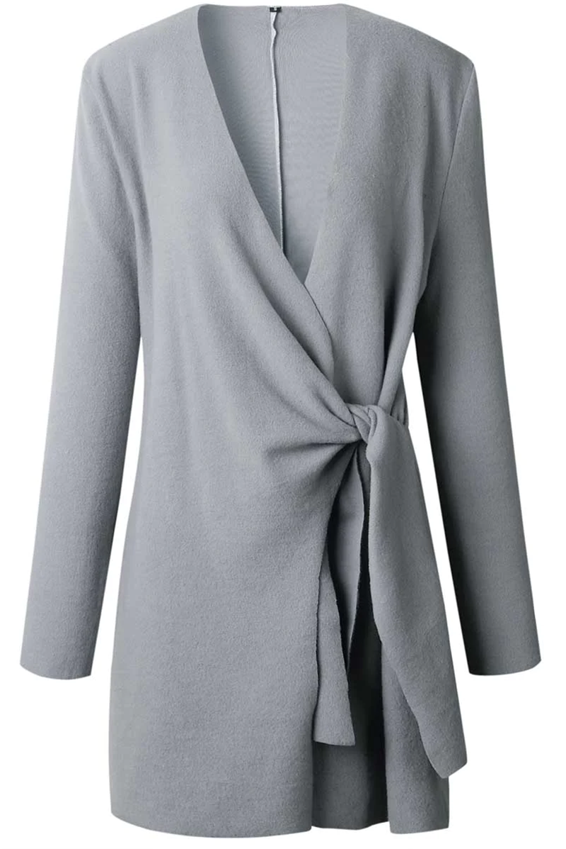 Elegante giacca da donna patchwork outdoor in tinta unita con scollo a serpente