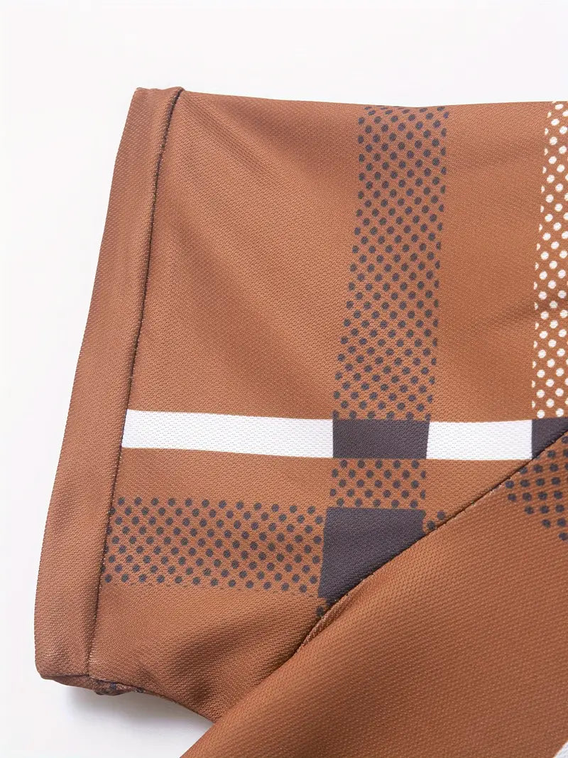 Camisa Polo para Hombre con Estilo Cuadrados - Ajuste Slim y Manga Corta para un Look Casual y Clásico