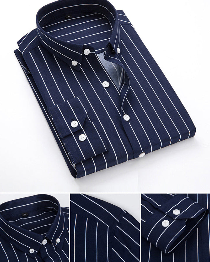Elegante Businesshemd da uomo con lancette in stile classico e bottoni a pressione - Perfetto per un look formale.