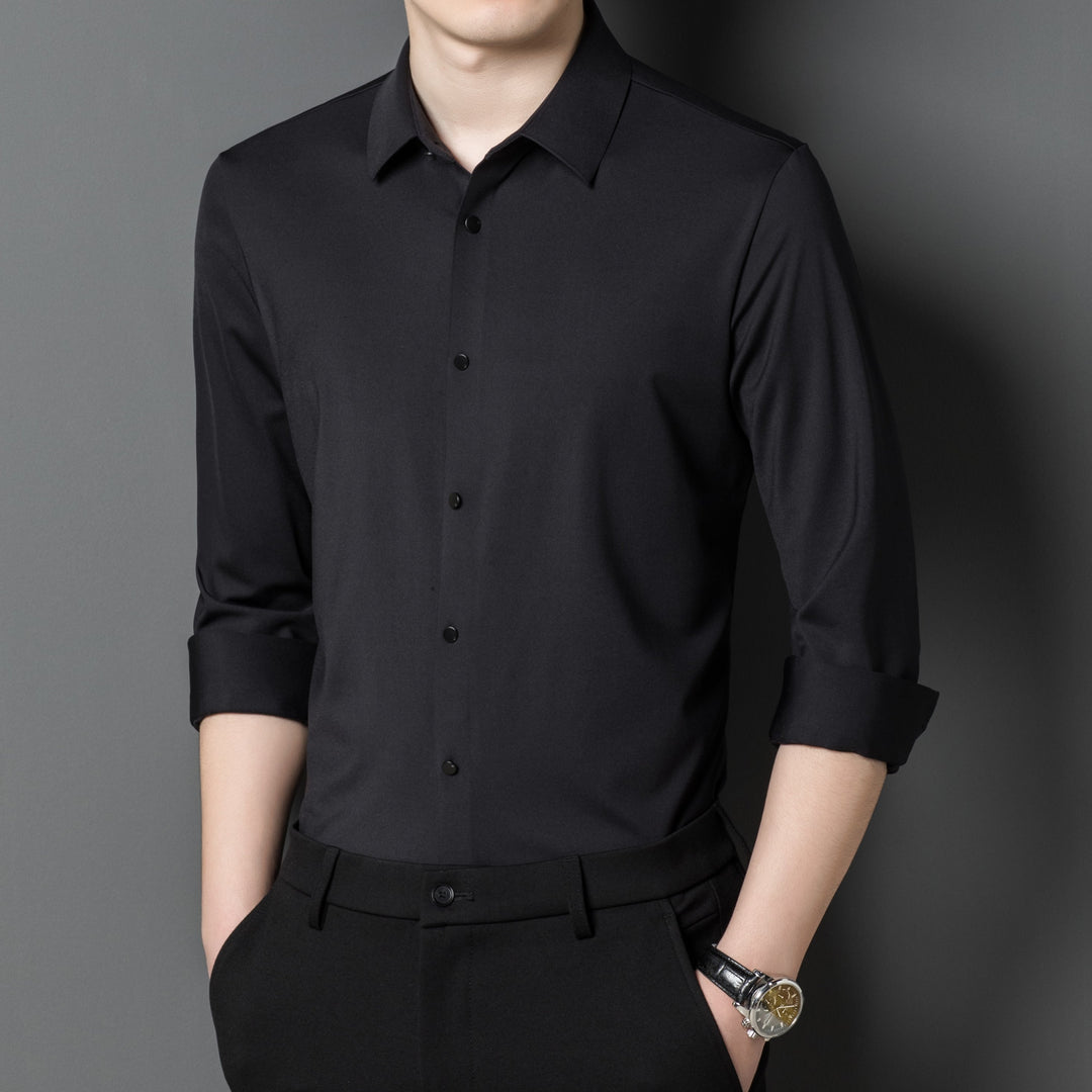 Camicia maschile slim fit elasticizzata per un look impeccabile e comfort ottimale