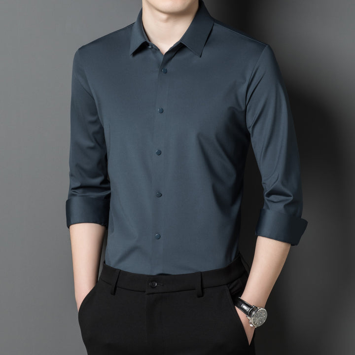 Camicia maschile slim fit elasticizzata per un look impeccabile e comfort ottimale