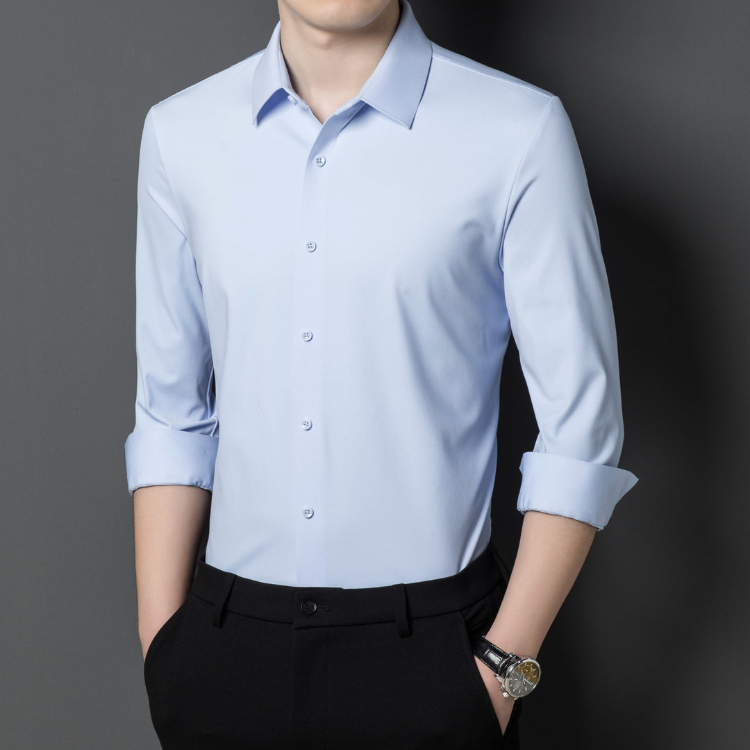 Camicia maschile slim fit elasticizzata per un look impeccabile e comfort ottimale