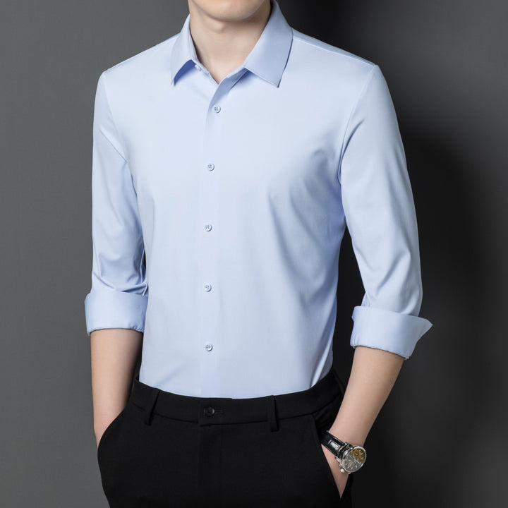 Camicia maschile slim fit elasticizzata per un look impeccabile e comfort ottimale