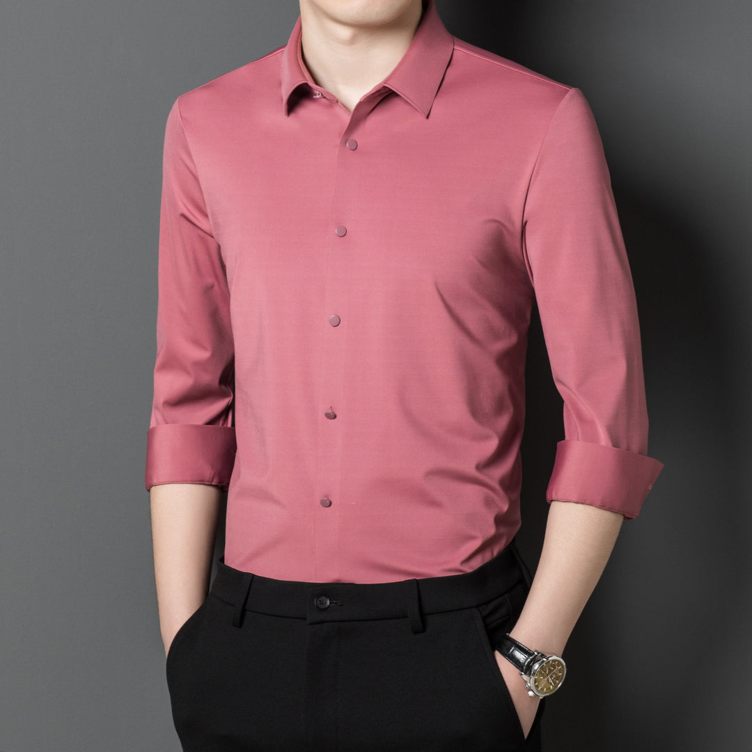 Camicia maschile slim fit elasticizzata per un look impeccabile e comfort ottimale