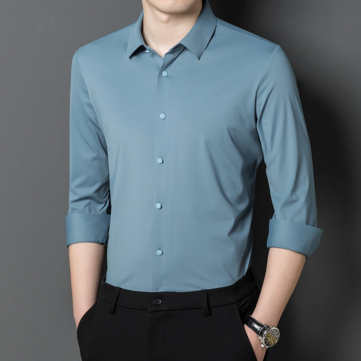 Camicia maschile slim fit elasticizzata per un look impeccabile e comfort ottimale