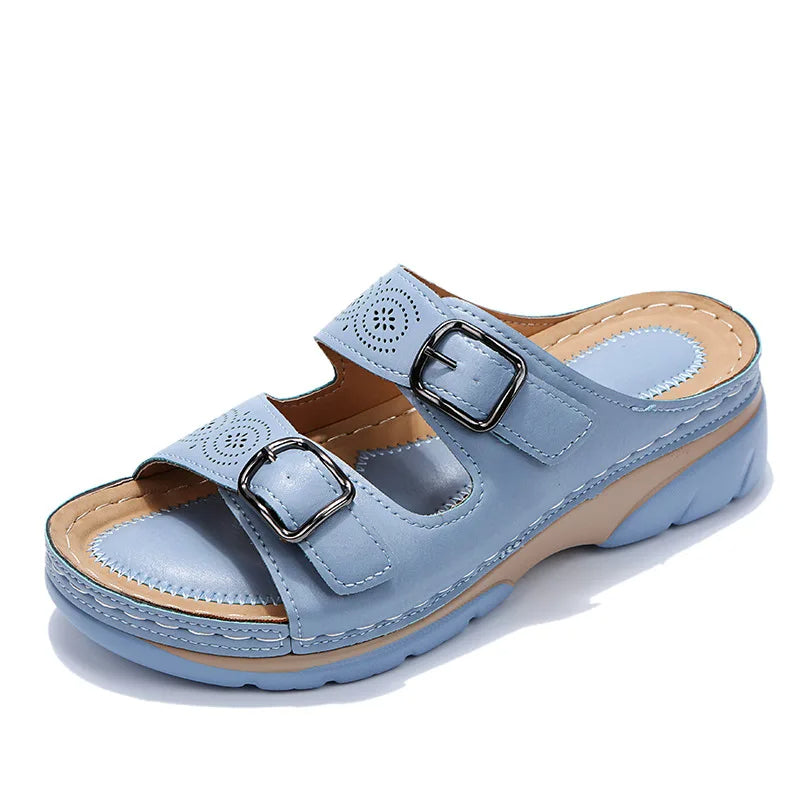 Selina - Eleganti sandali con plateau e doppia fibbia per un comfort eccezionale e un look alla moda