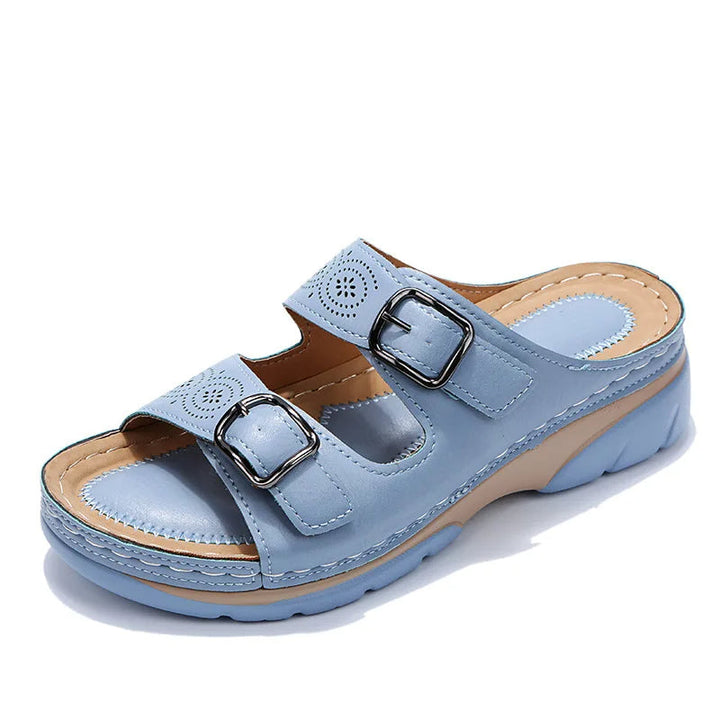 Selina - Eleganti sandali con plateau e doppia fibbia per un comfort eccezionale e un look alla moda