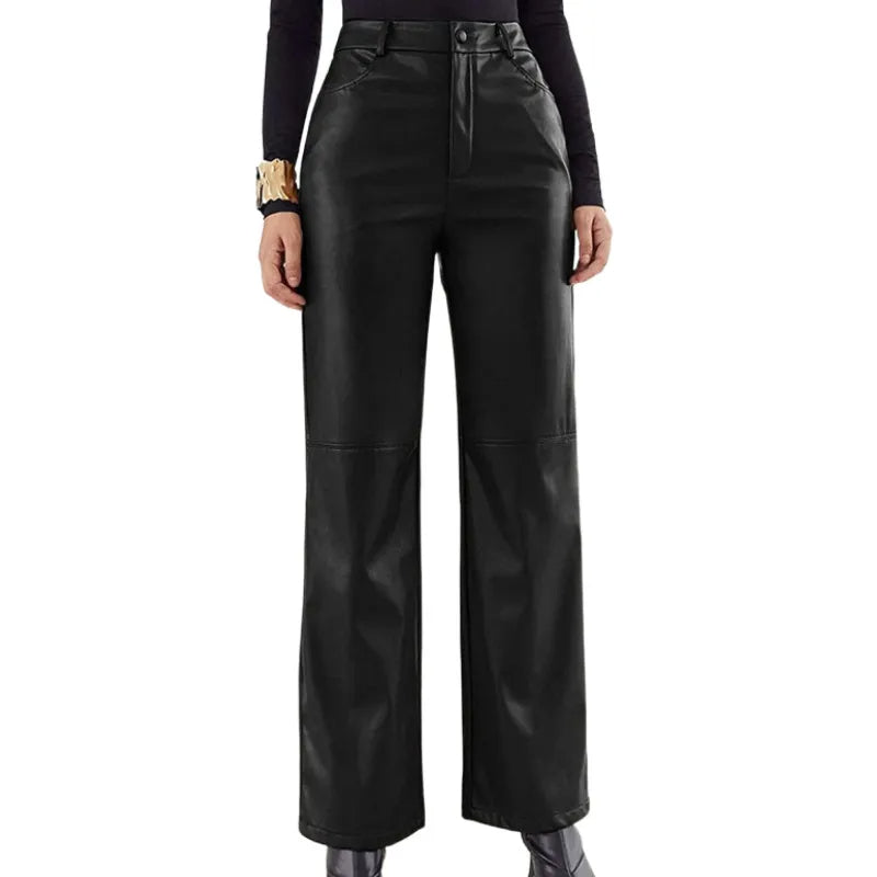 Eleganti pantaloni in pelle a vita alta da uomo di Avenne - stile di lusso per i più esigenti