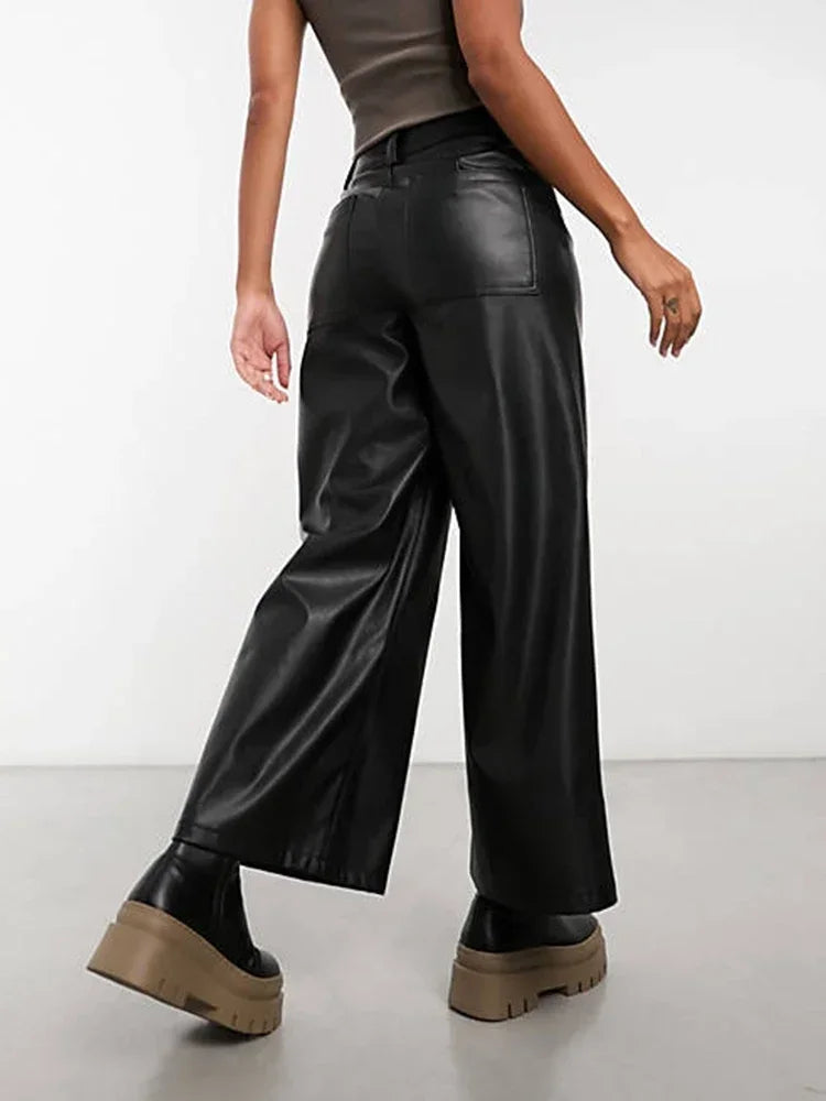 Eleganti pantaloni in pelle a vita alta da uomo di Avenne - stile di lusso per i più esigenti