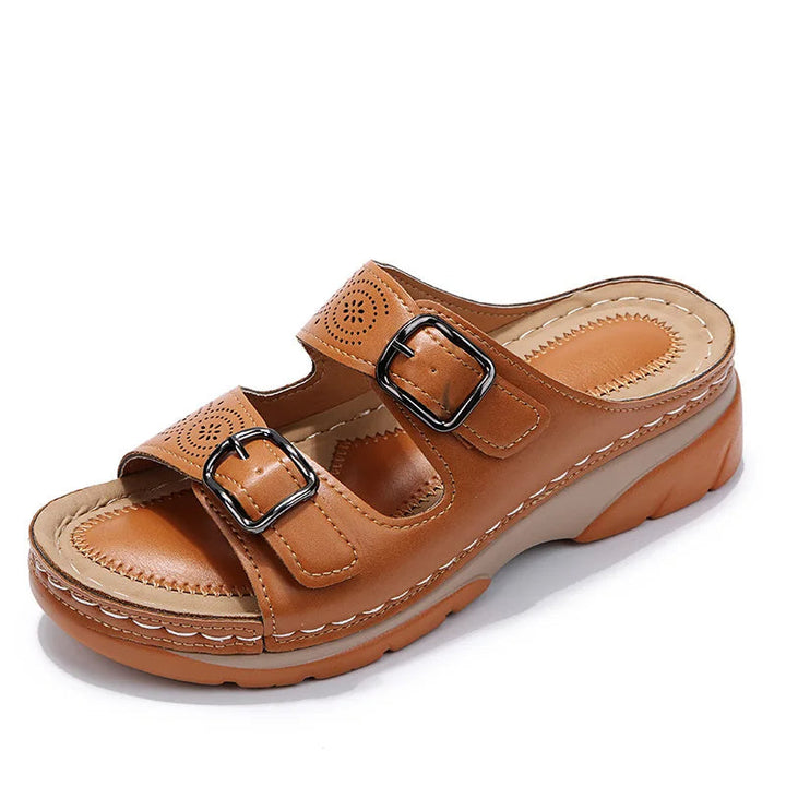 Selina - Eleganti sandali con plateau e doppia fibbia per un comfort eccezionale e un look alla moda