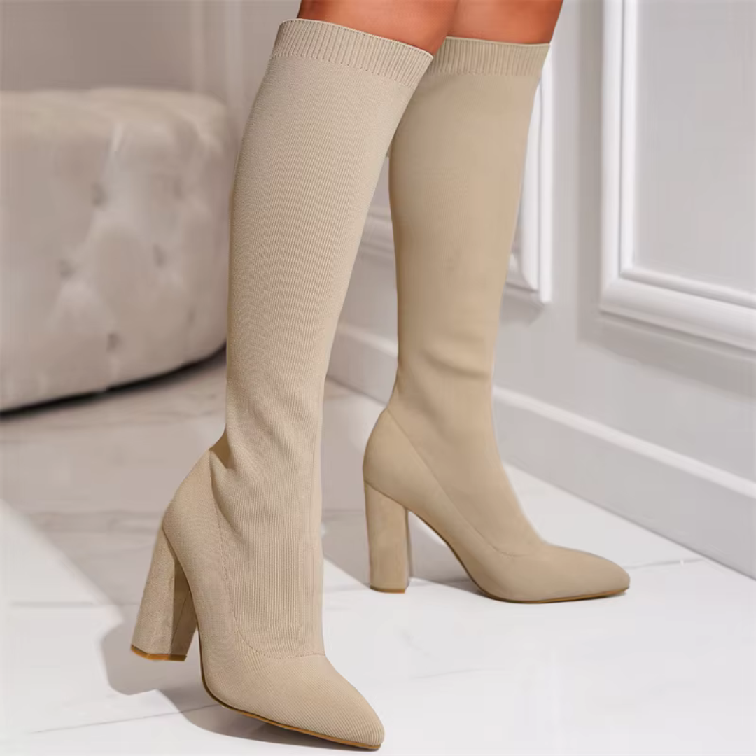 Liyke - Sexy ed eleganti stivali al ginocchio da donna con elastico per uno stile unico