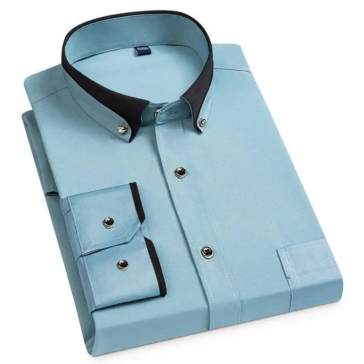 Elegante camicia da lavoro senza ferro con comoda vestibilità elasticizzata per comfort e stile