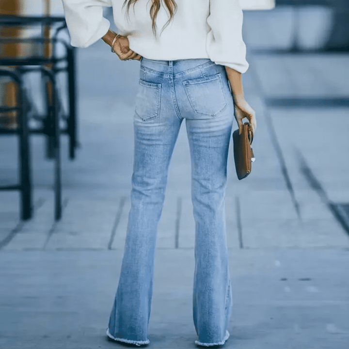 Veya - Jeans a vita alta da donna comodi e alla moda per uno stile elegante e confortevole