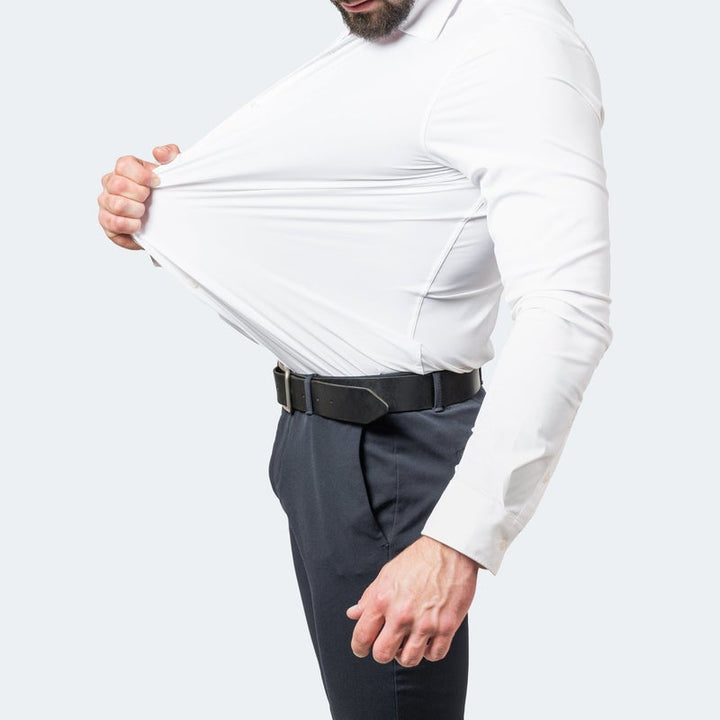 Camicia maschile slim fit elasticizzata per un look impeccabile e comfort ottimale
