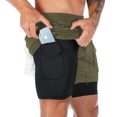 Pantaloncini da fitness a doppio strato da uomo - Comfort e massime prestazioni
