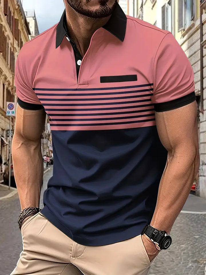 Polo elegante da uomo slim fit con cintura - maniche corte, look casual ed elegante