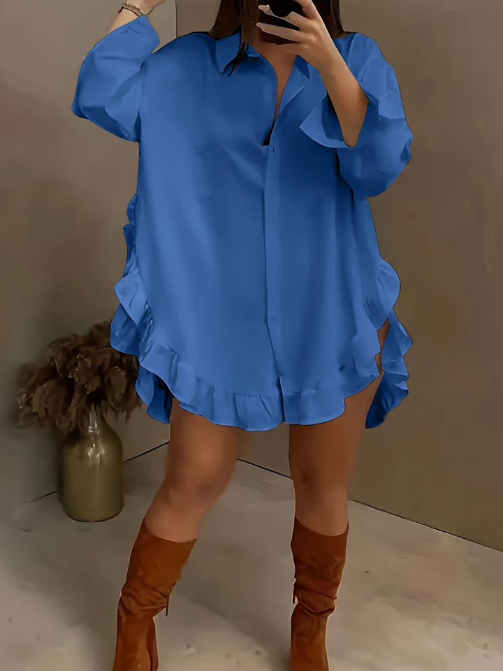 Accappatoio da donna oversize con polsini lunghi e rete sul davanti - boutonnage casual elegante e confortevole