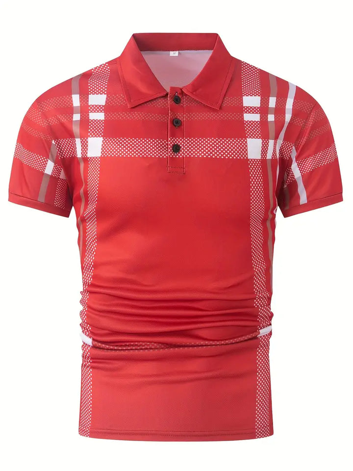 Camisa Polo para Hombre con Estilo Cuadrados - Ajuste Slim y Manga Corta para un Look Casual y Clásico