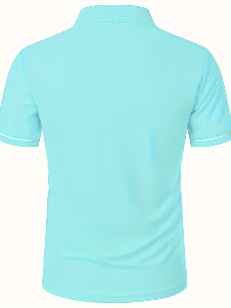 Camisas Polos para Hombre de Ajuste Delgado con Manga Corta y Detalle de Contraste Elegante, Perfectas para un Estilo Moderno y Sofisticado