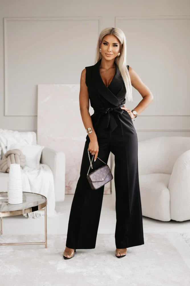 Tuta elegante con scollo a cuore e fiocco elegante per un look unico
