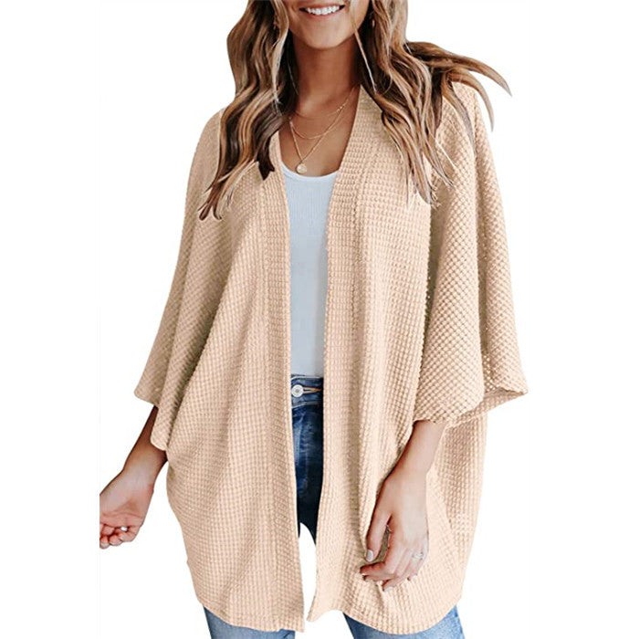 Elegante cardigan da donna con maniche a tre quarti - eleganza e comfort per tutti i giorni