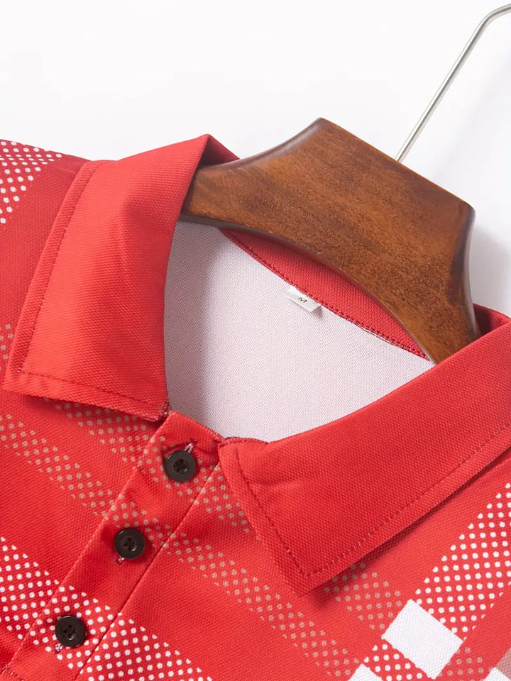 Camisa Polo para Hombre con Estilo Cuadrados - Ajuste Slim y Manga Corta para un Look Casual y Clásico