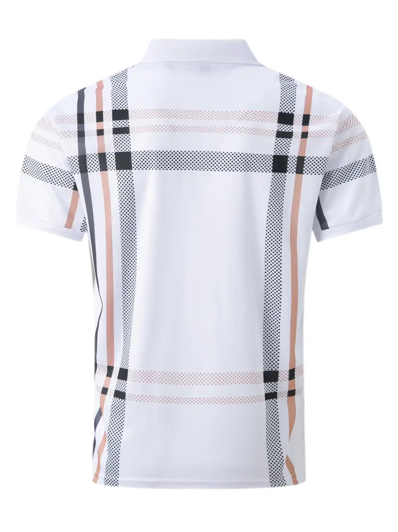 Camisa Polo para Hombre con Estilo Cuadrados - Ajuste Slim y Manga Corta para un Look Casual y Clásico