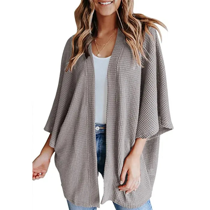 Elegante cardigan da donna con maniche a tre quarti - eleganza e comfort per tutti i giorni