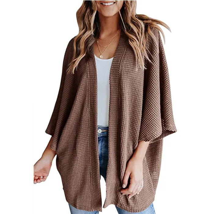 Elegante cardigan da donna con maniche a tre quarti - eleganza e comfort per tutti i giorni