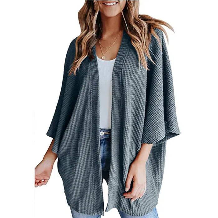 Elegante cardigan da donna con maniche a tre quarti - eleganza e comfort per tutti i giorni
