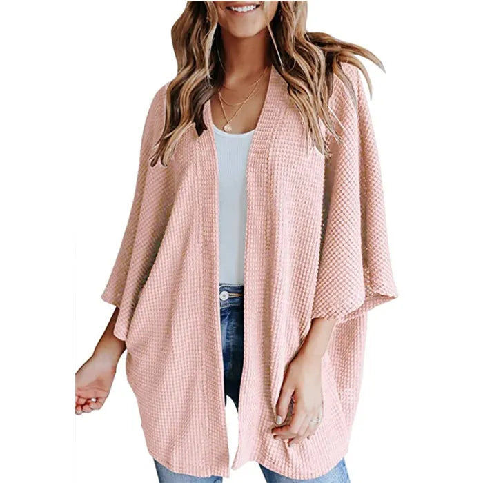 Elegante cardigan da donna con maniche a tre quarti - eleganza e comfort per tutti i giorni