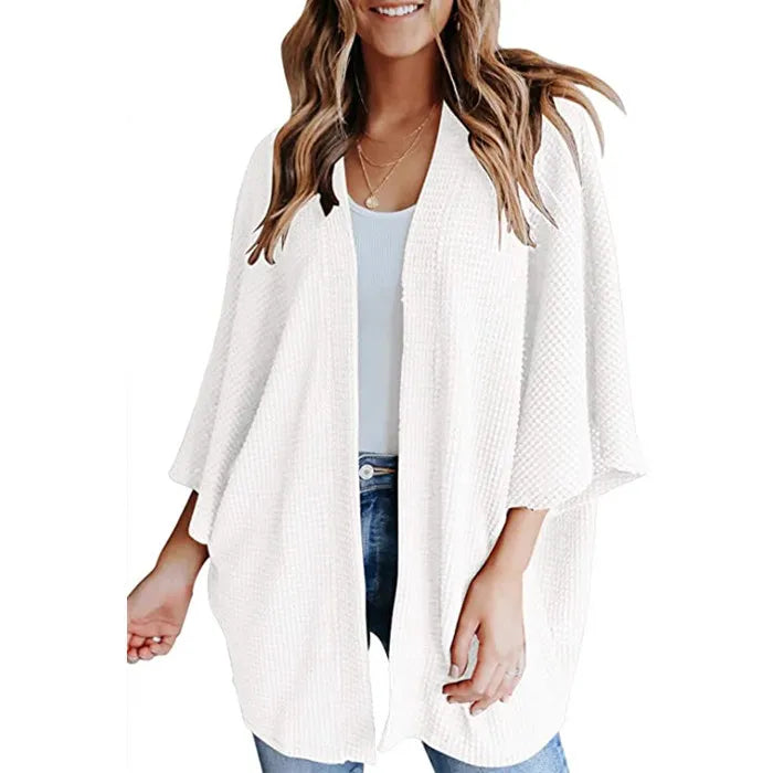 Elegante cardigan da donna con maniche a tre quarti - eleganza e comfort per tutti i giorni