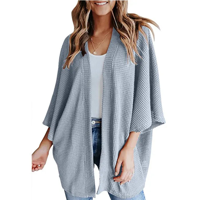 Elegante cardigan da donna con maniche a tre quarti - eleganza e comfort per tutti i giorni