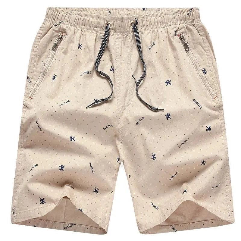 Pantaloncini da uomo in cotone traspirante con tomaia decolletè alla moda, lunghezza al ginocchio ed elegante pelliccia sintetica sul petto