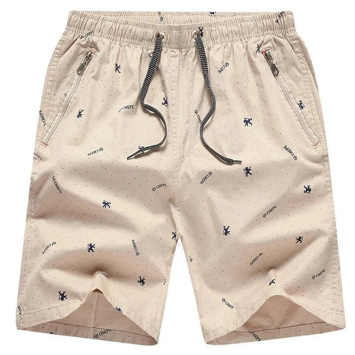 Pantaloncini da uomo in cotone traspirante con tomaia decolletè alla moda, lunghezza al ginocchio ed elegante pelliccia sintetica sul petto