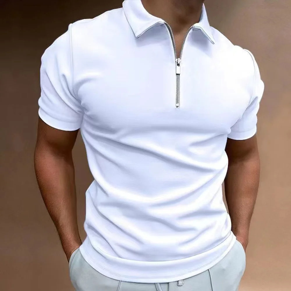 Leonardo - Elegante polo con lussuoso colletto a zip per un look elegante e sofisticato