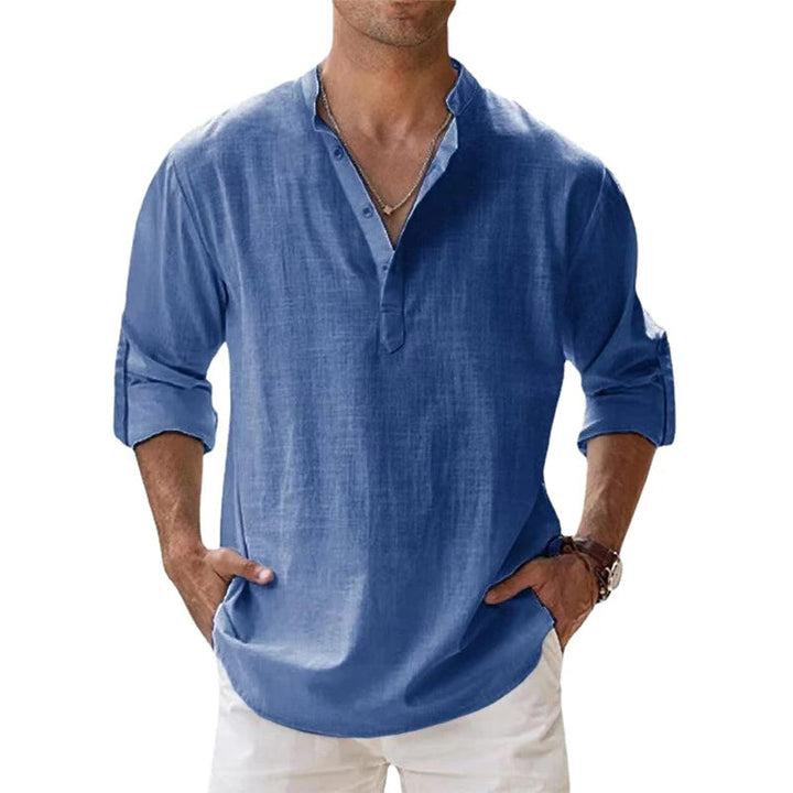Elegante camicia da uomo a maniche lunghe in lino - fresca ed elegante da indossare tutti i giorni