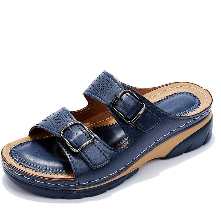 Selina - Eleganti sandali con plateau e doppia fibbia per un comfort eccezionale e un look alla moda