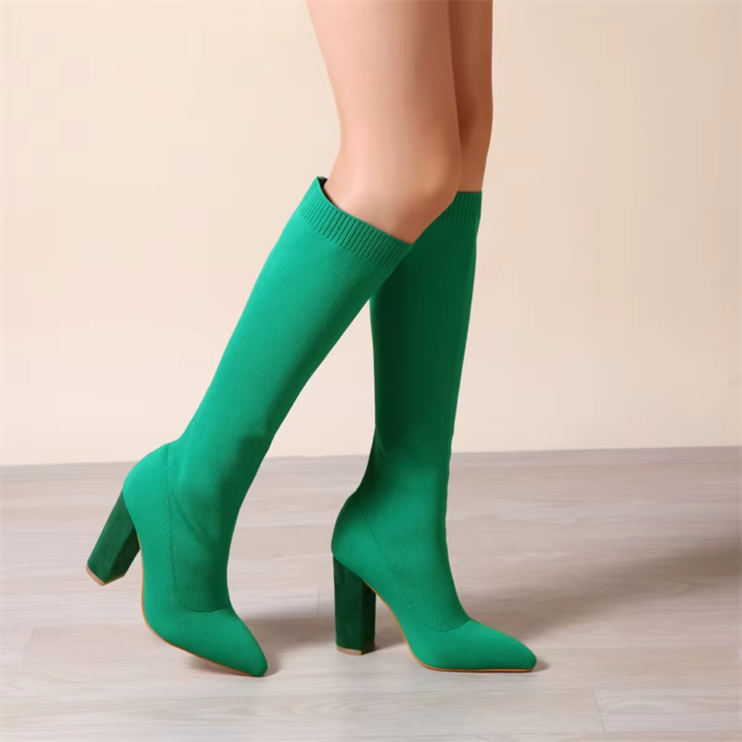 Liyke - Sexy ed eleganti stivali al ginocchio da donna con elastico per uno stile unico