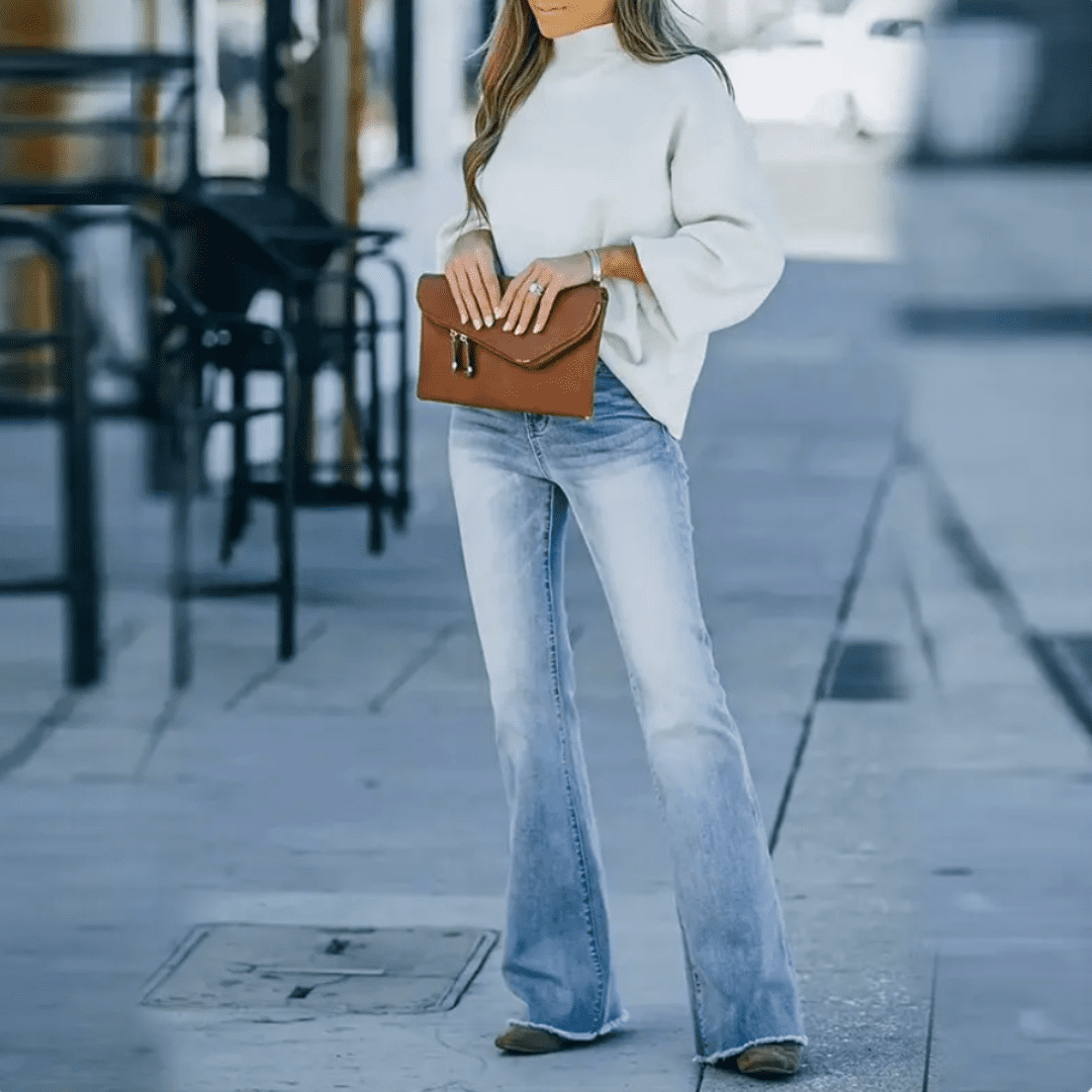 Veya - Jeans a vita alta da donna comodi e alla moda per uno stile elegante e confortevole