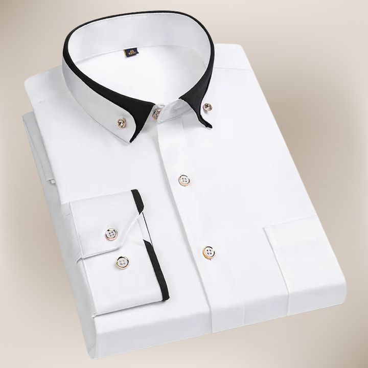 Elegante camicia da lavoro senza ferro con comoda vestibilità elasticizzata per comfort e stile
